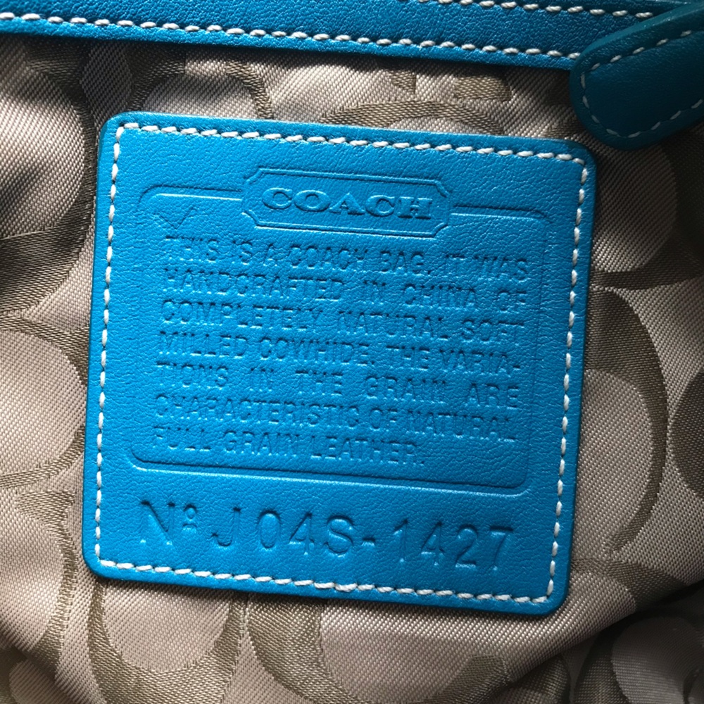 Coach Vintage Legacy Leather Slim Duffle Shoulder Crossbody Purse Blue 1427 Y2K - Picture 11 of 16